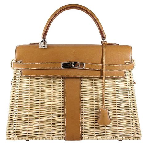 hermes straw bag|hermes straw kelly picnic bag.